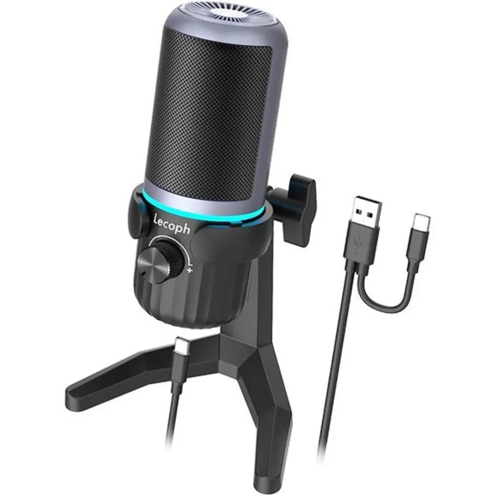 USB Microphone, Condenser Mic for PC/Laptop with Volume Control and Mute Button